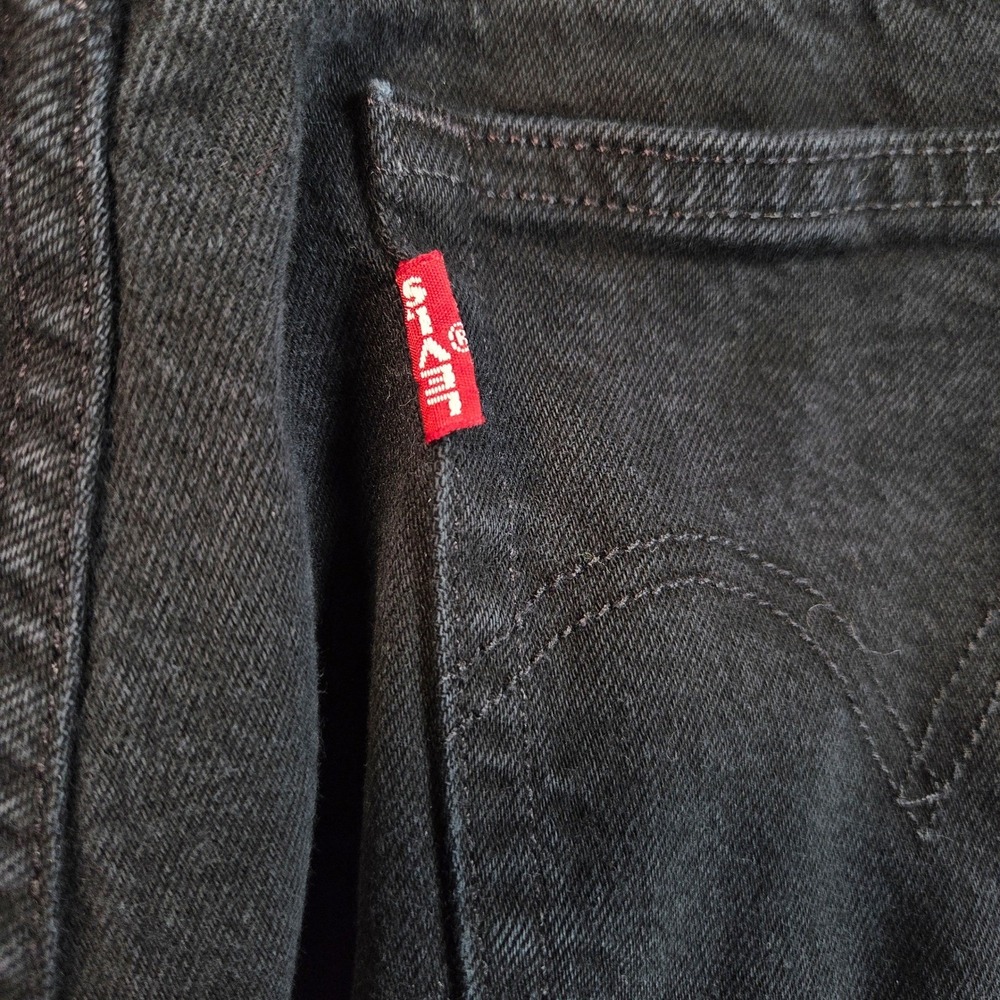 Levi's Premium 501 Big E Black Jeans 28x29 High Rise Button Fly Straight Leg - Picture 12 of 16